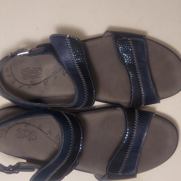 SAS Leather Blue Comfort Sandals 7.5 - Picture 5 of 8